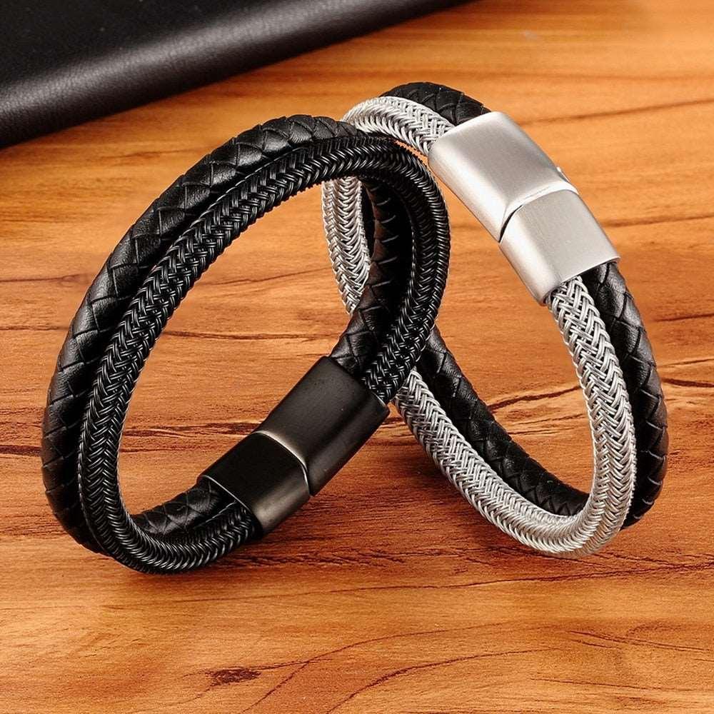 Pulseira Masculina de Couro Companion