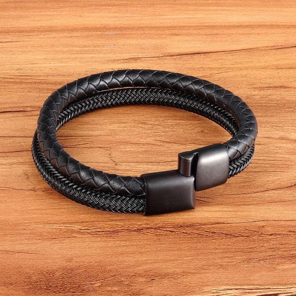 Pulseira Masculina de Couro Companion