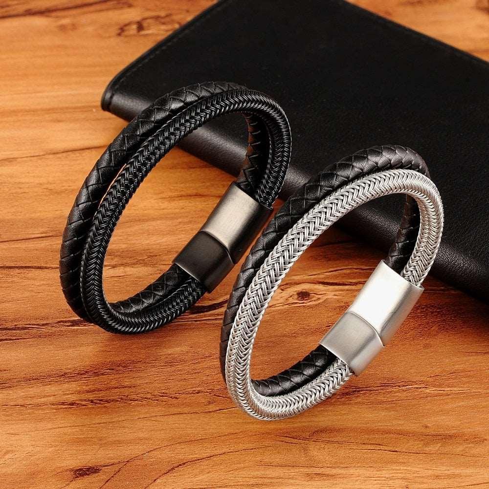 Pulseira Masculina de Couro Companion