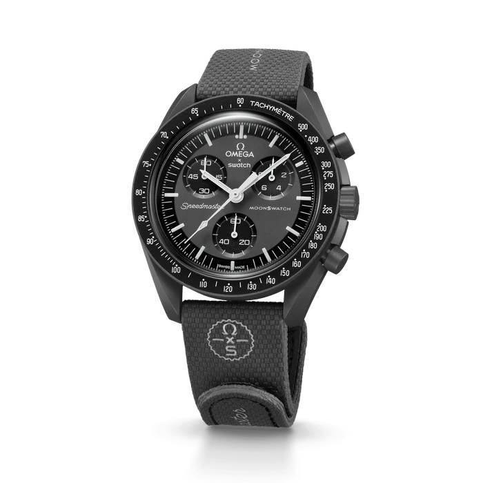 MOONSWATCH BORRACHA CINZA ESCURO/PRETO