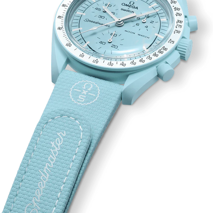 MOONSWATCH BORRACHA AZUL CLARO/BRANCA