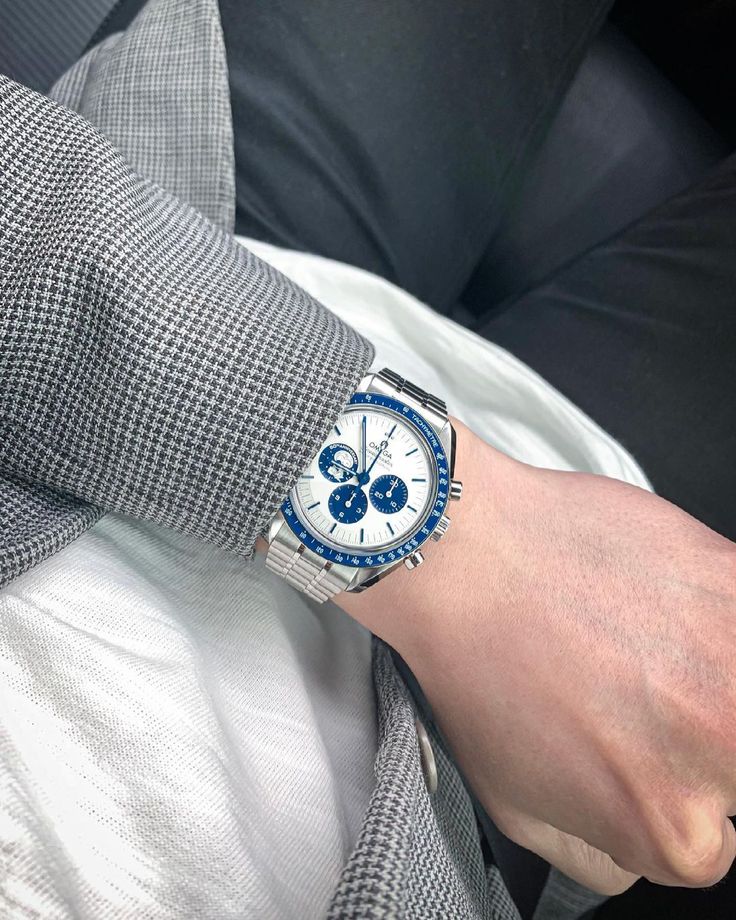 Ômega Speedmaster Silver Snoopy Pulseira de Aço Inoxidável