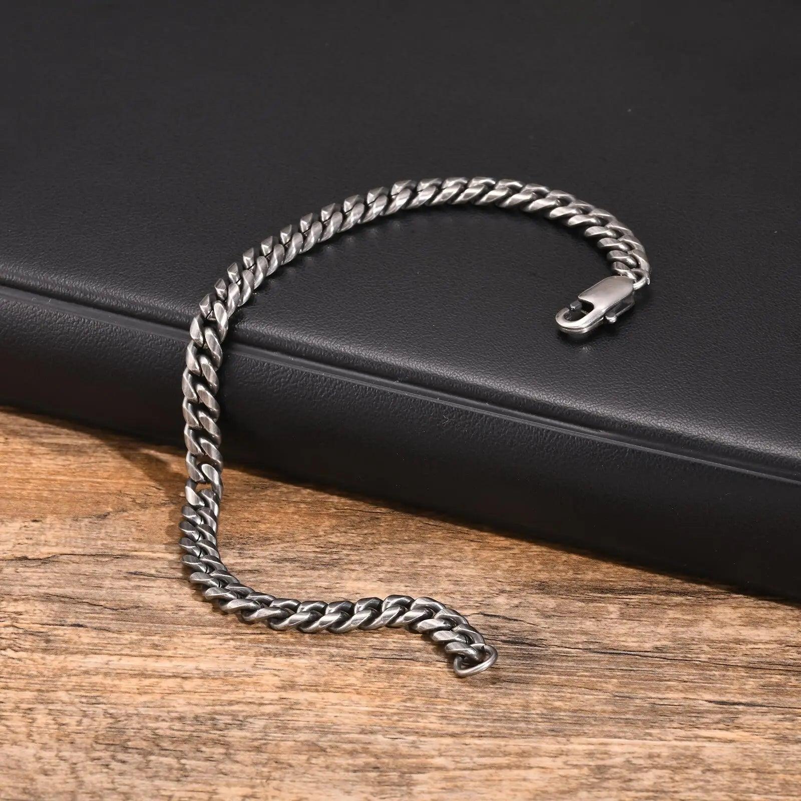 Pulseira Masculina de Aço Cubano Estilo Premium