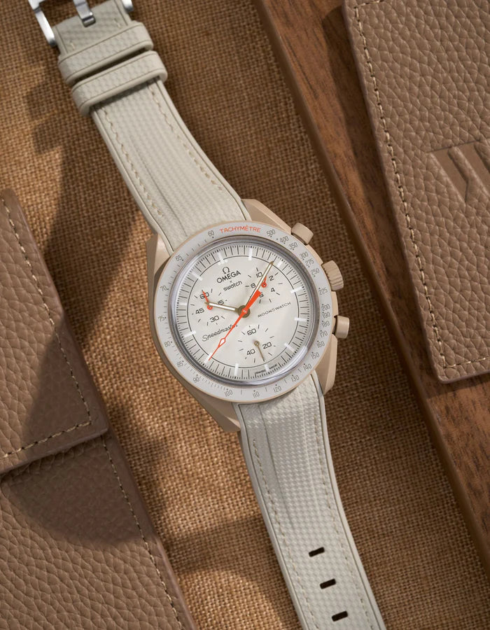Pulseira de borracha curva premium - bege