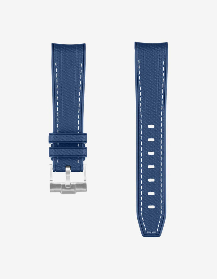 Pulseira de borracha curva premium - pontos azuis e brancos