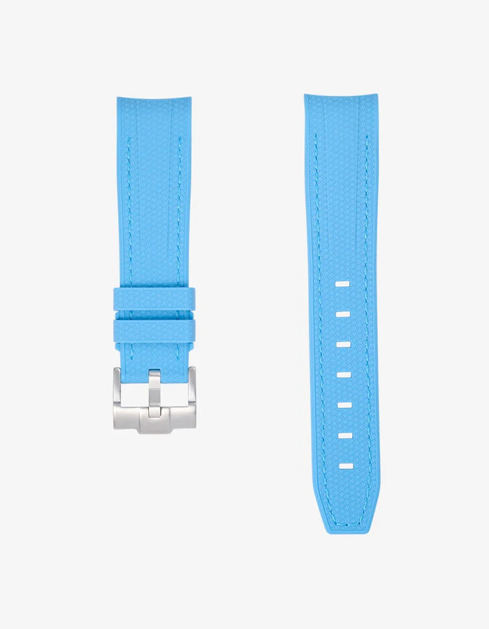 Pulseira de borracha curva premium - Capri Blue