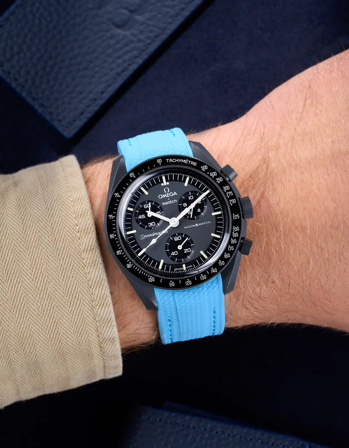 Pulseira de borracha curva premium - Capri Blue