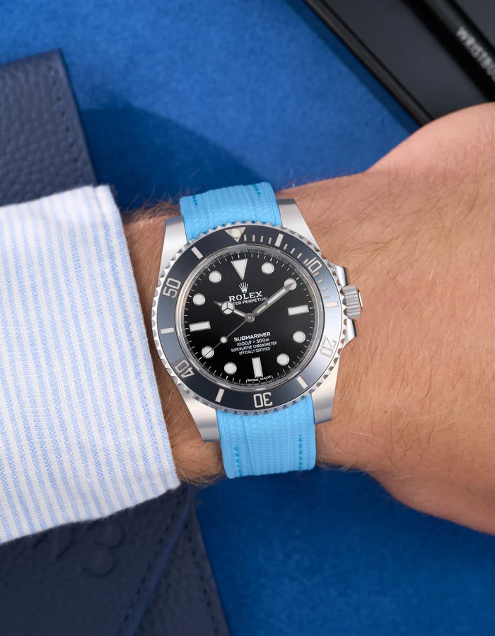 Pulseira de borracha curva premium - Capri Blue