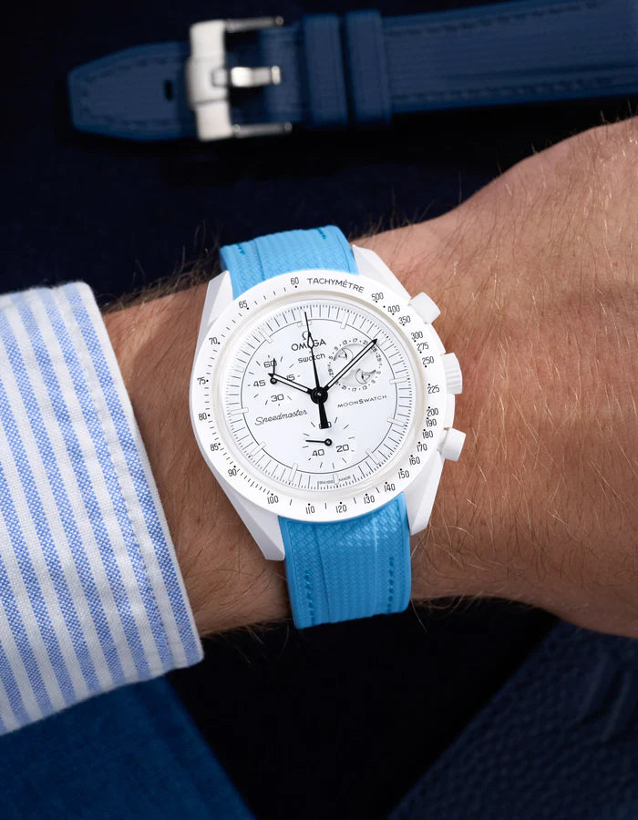 Pulseira de borracha curva premium - Capri Blue