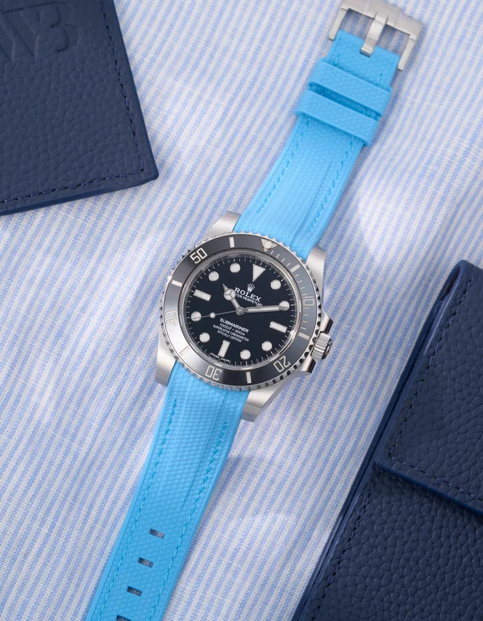 Pulseira de borracha curva premium - Capri Blue