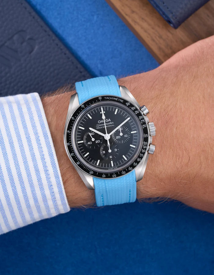 Pulseira de borracha curva premium - Capri Blue