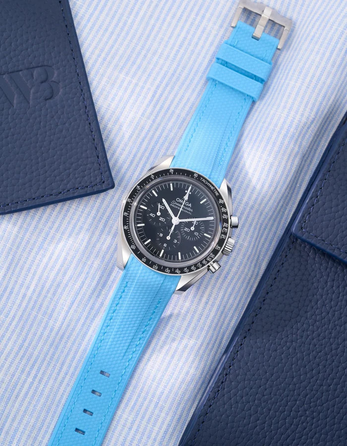 Pulseira de borracha curva premium - Capri Blue