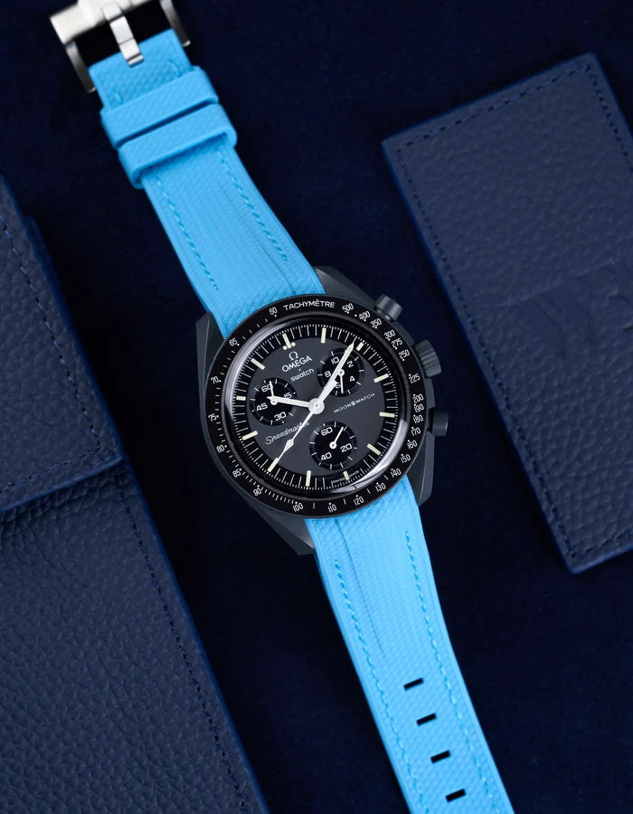 Pulseira de borracha curva premium - Capri Blue