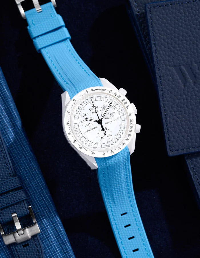 Pulseira de borracha curva premium - Capri Blue
