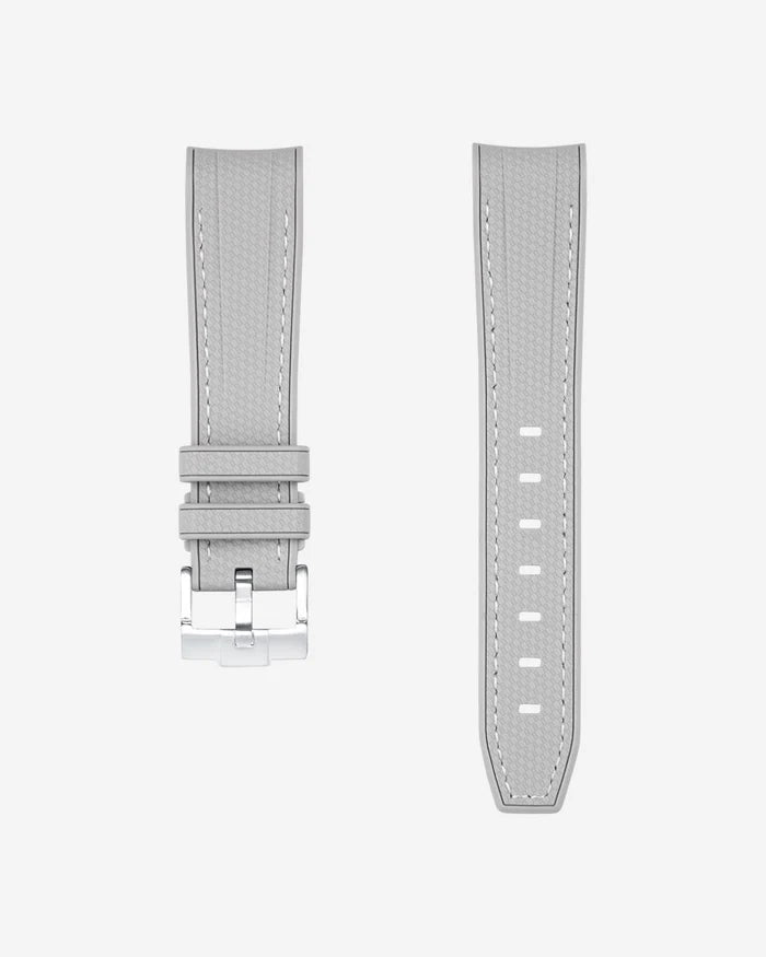 Pulseira de borracha curva premium - cinza