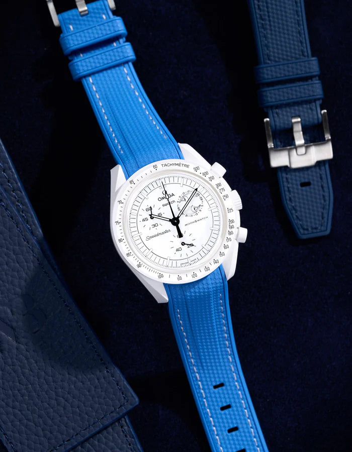 Pulseira de borracha curva premium - Neptune Blue
