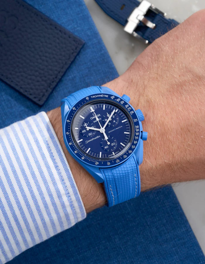 Pulseira de borracha curva premium - Neptune Blue