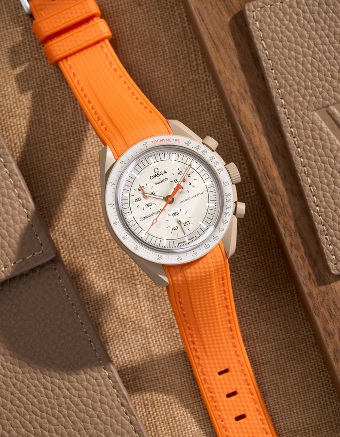 Pulseira de borracha curva premium - laranja
