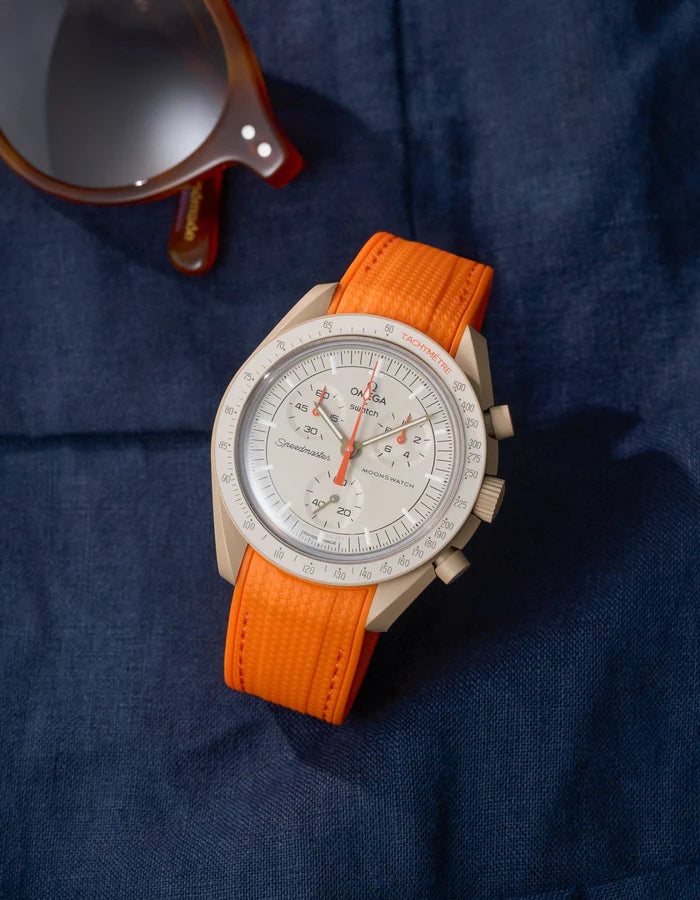 Pulseira de borracha curva premium - laranja