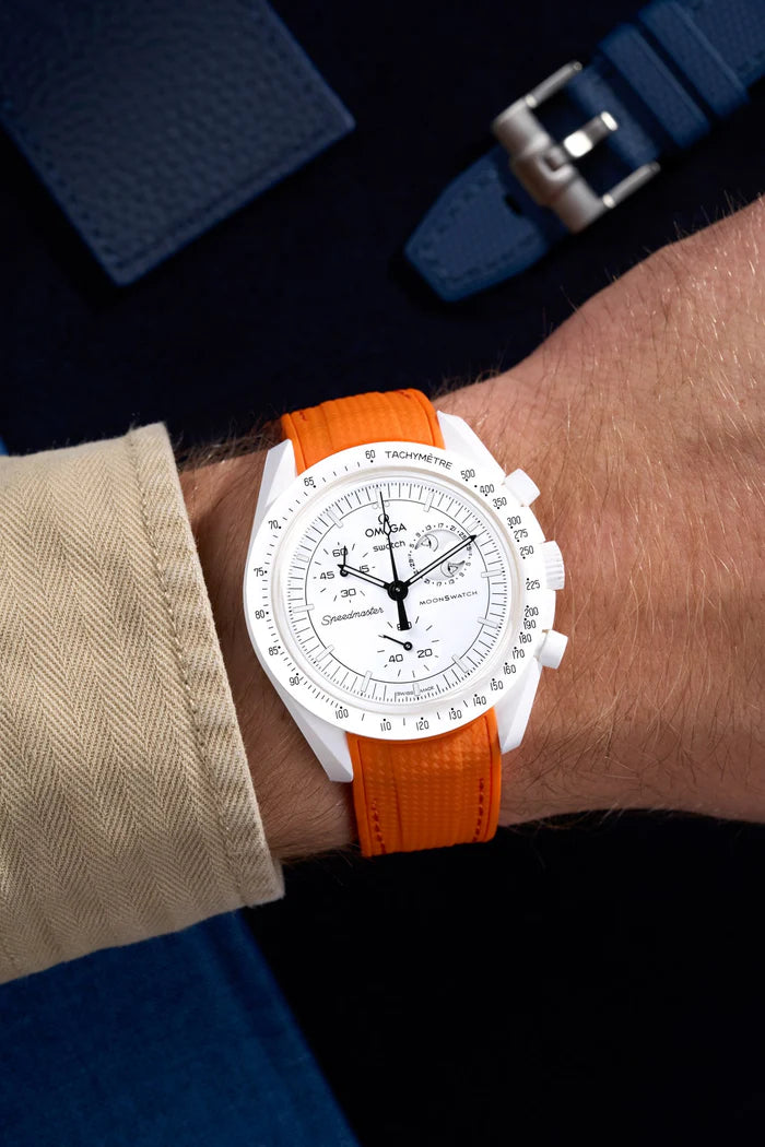 Pulseira de borracha curva premium - laranja