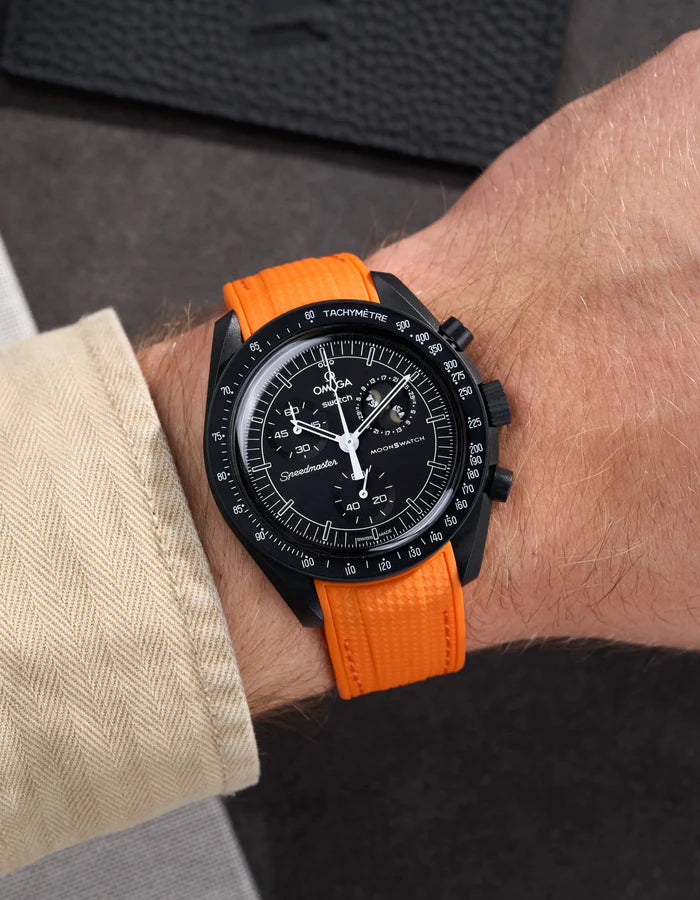 Pulseira de borracha curva premium - laranja