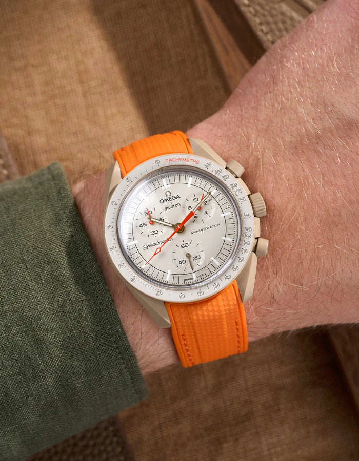 Pulseira de borracha curva premium - laranja