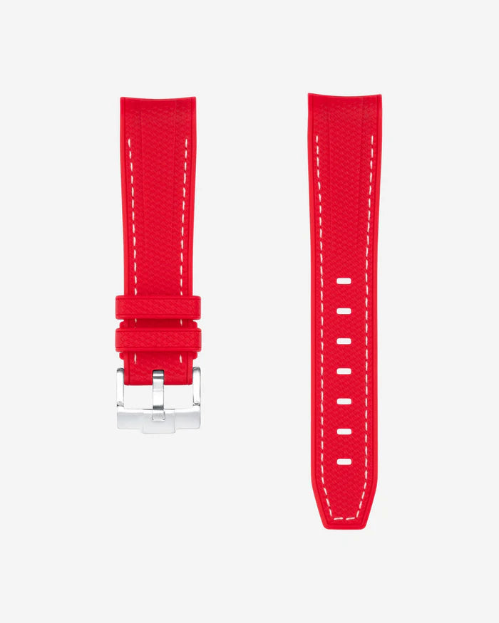 Pulseira de borracha curva premium - vermelha