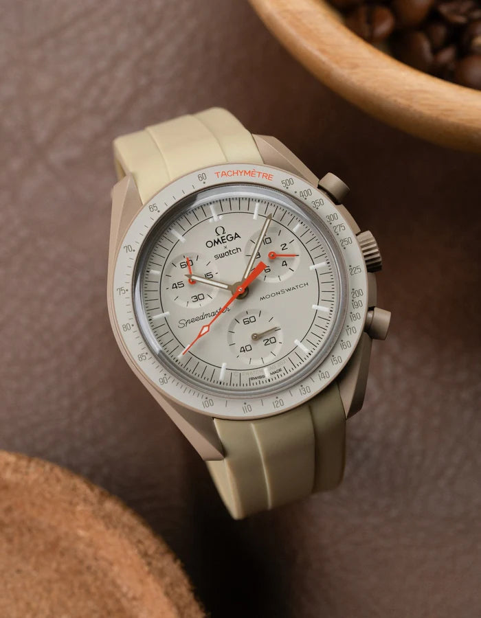 Pulseira de borracha curva - Bege