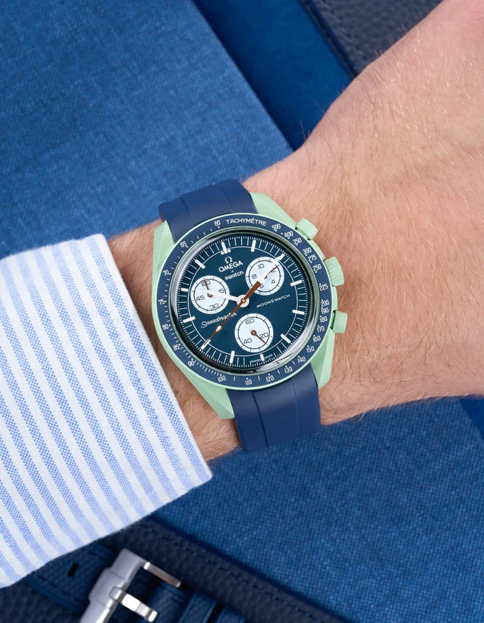Pulseira de borracha curva - Azul