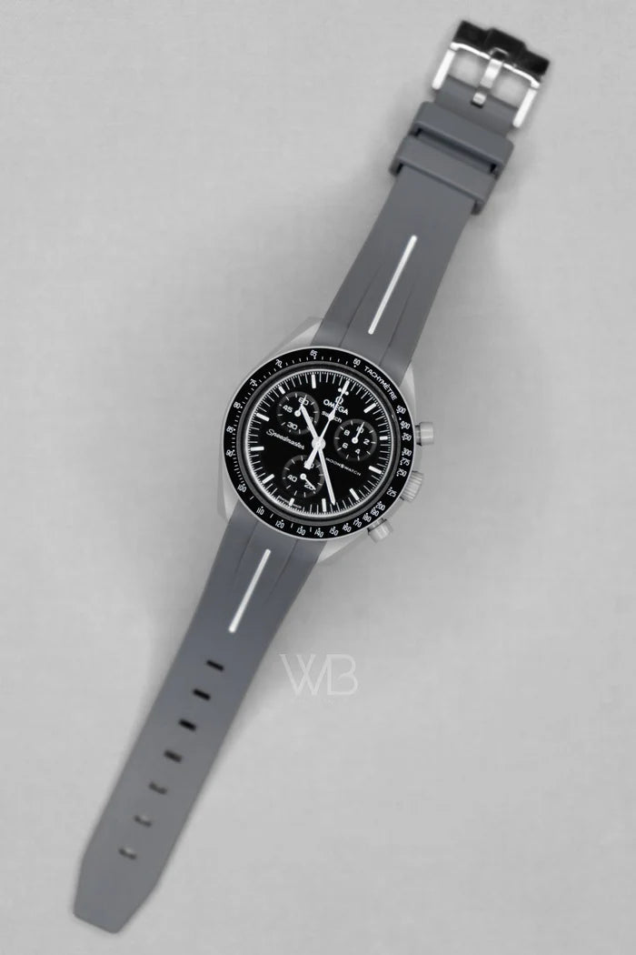 Pulseira de borracha curva - cinza