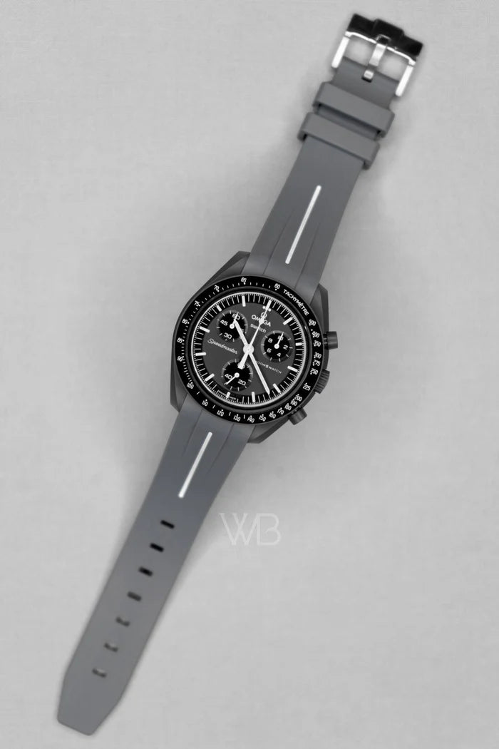 Pulseira de borracha curva - cinza