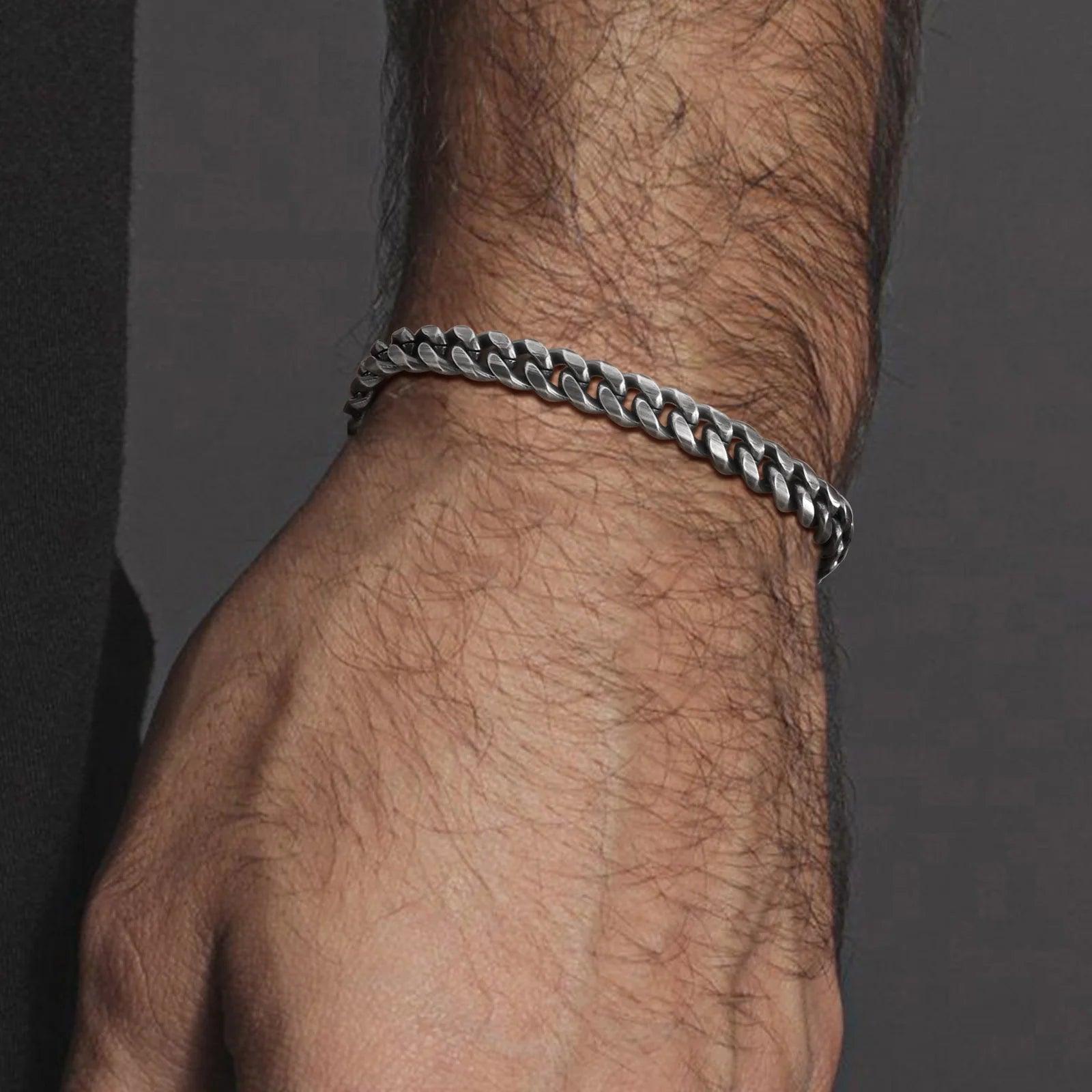 Pulseira Masculina de Aço Cubano Estilo Premium