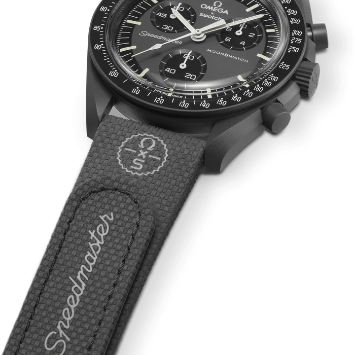 MOONSWATCH BORRACHA CINZA ESCURO/PRETO