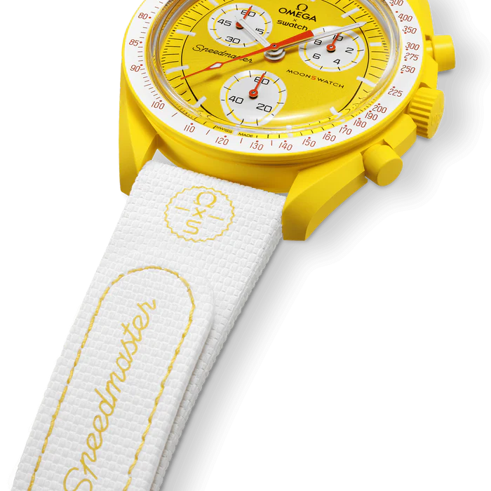 MOONSWATCH BORRACHA BRANCA/AMARELA