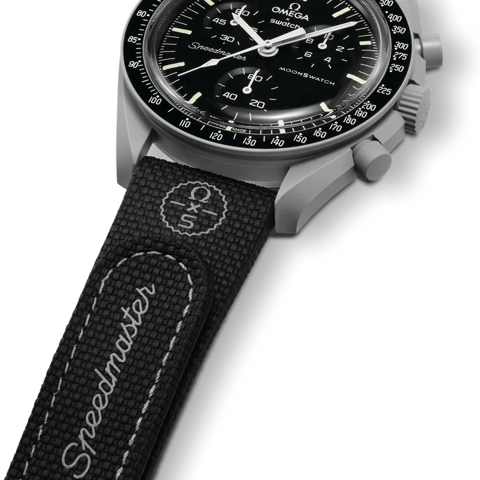 MOONSWATCH BORRACHA PRETA/CINZA