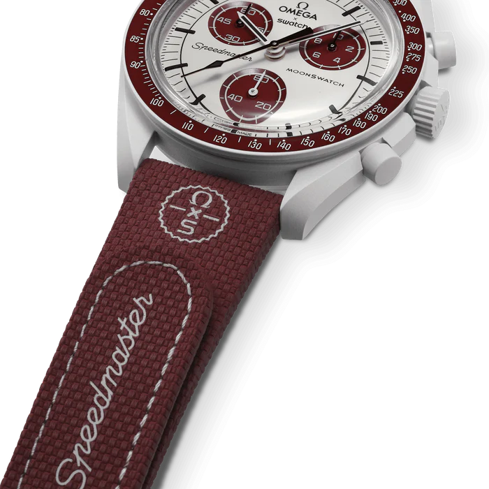 MOONSWATCH BORDEAUX/CINZA CLARO BORRACHA