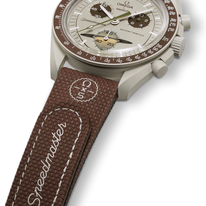 MOONSWATCH BORRACHA MARROM/BEGE