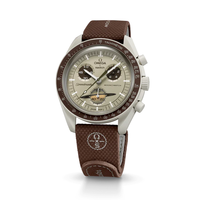 MOONSWATCH BORRACHA MARROM/BEGE