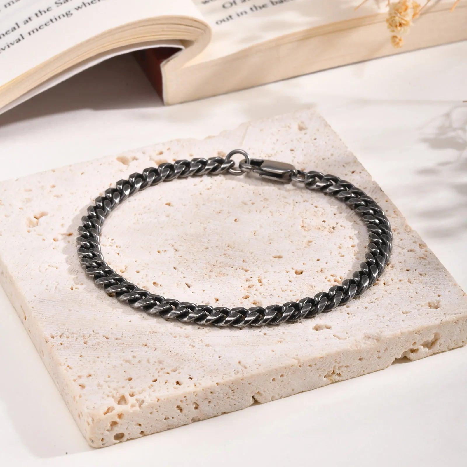 Pulseira Masculina de Aço Cubano Estilo Premium