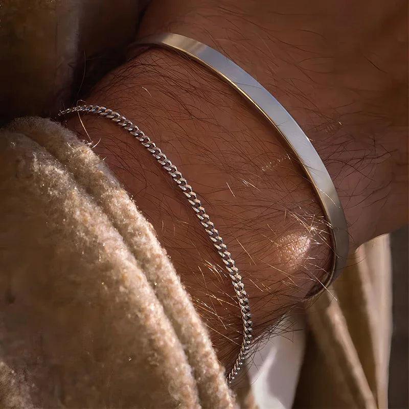Pulseira Masculina de Banhada a Ouro 14K