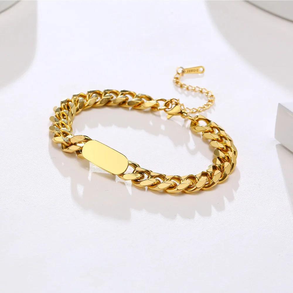 Pulseira Masculina de Elos em Aço Inoxidável