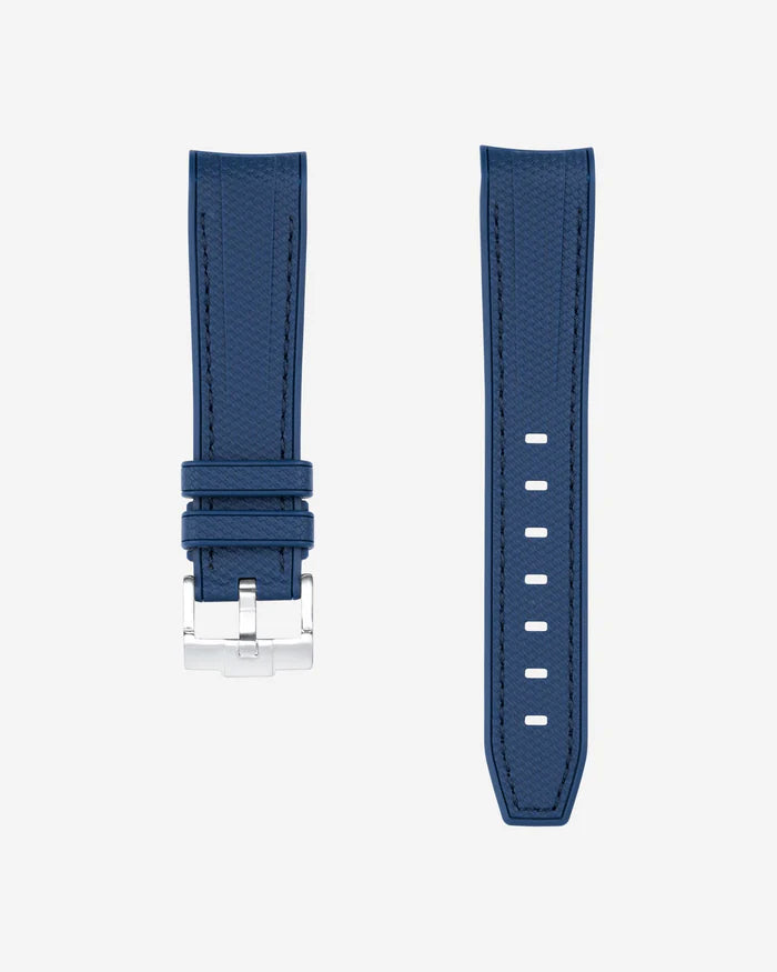 Pulseira de borracha curva premium - Azul