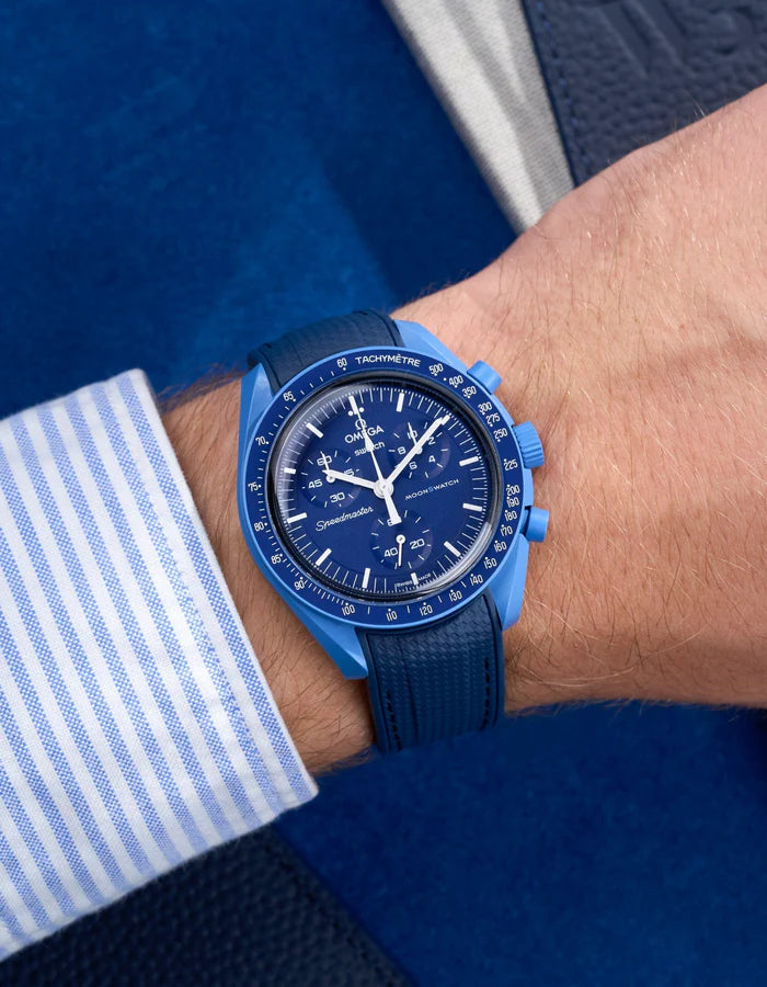 Pulseira de borracha curva premium - Azul