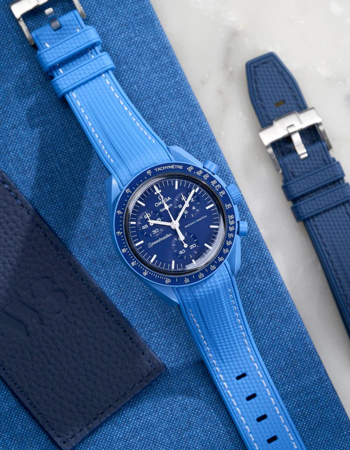 Pulseira de borracha curva premium - Neptune Blue