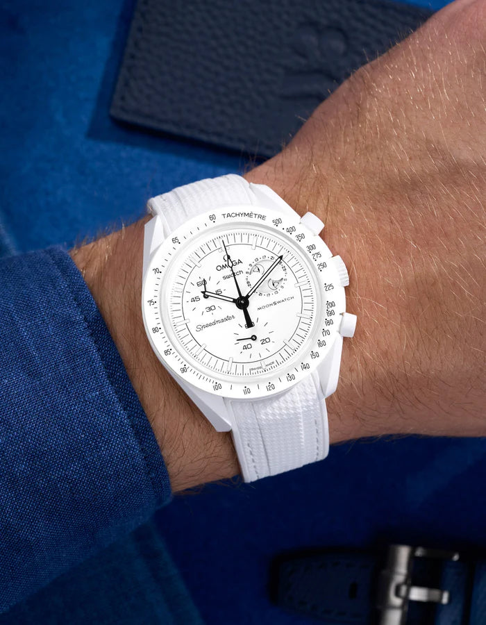 Pulseira de borracha curva premium - branca
