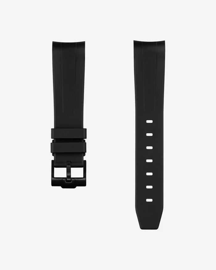 Pulseira de borracha curva - preta