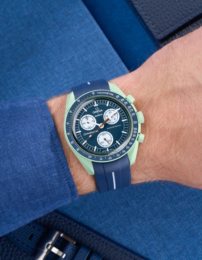 Pulseira de borracha curva - Azul