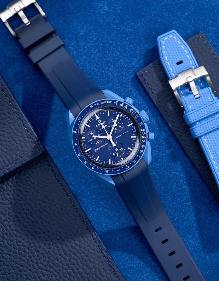 Pulseira de borracha curva - Azul