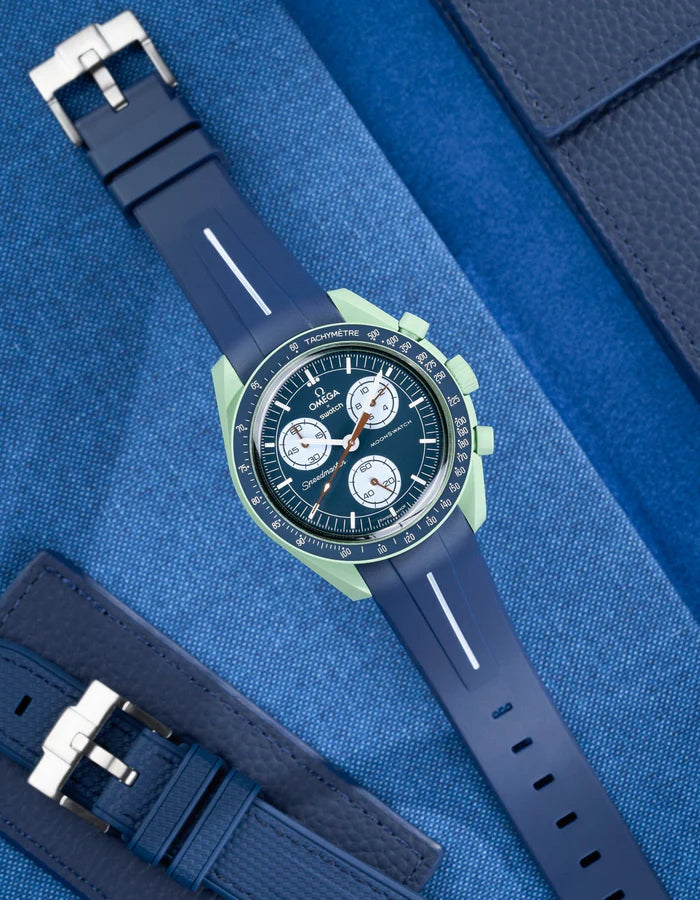 Pulseira de borracha curva - Azul