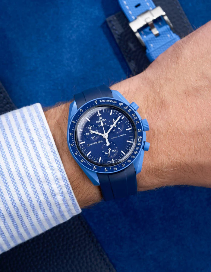 Pulseira de borracha curva - Azul